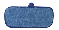 HD MICROFIBER WET MOP PAD, 5"X 18" -BLUE- FLAT MOP, LO NAP -VELCRO MICROFIBER- EACH {12 CASE PK}