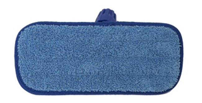 HD MICROFIBER WET MOP PAD, 5"X 18" -BLUE- FLAT MOP, LO NAP -VELCRO MICROFIBER- EACH {12 CASE PK}