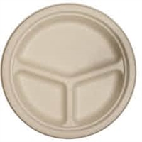 Eco 9" 3 Compartment Compostable Plates