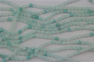 4mm Firepolish Czech Glass Beads - HurriCane Glacier Bay Matte