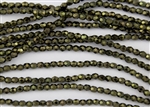 4mm Firepolish Czech Glass Beads - Metallic Green