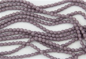 4mm Firepolish Czech Glass Beads - Opaque Antique Purple