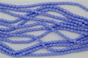 4mm Firepolish Czech Glass Beads - Opaque Milky Blue Coral