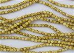 4mm Firepolish Czech Glass Beads - Opaque White Picasso