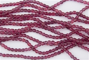 4mm Firepolish Czech Glass Beads - Transparent Hot Pink