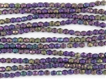 4mm Firepolish Czech Glass Beads - Iris Purple Metallic Matte
