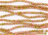 4mm Firepolish Czech Glass Beads - Pink Coral Olivine