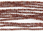 4mm Firepolish Czech Glass Beads - Chestnut Coral