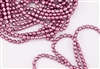 4mm Firepolish Czech Glass Beads - Pearlized Pink