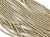 4mm Firepolish Czech Glass Beads - Gold Linen Halo Ethereal
