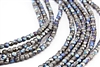 4mm Firepolish Czech Glass Beads - Etched Crystal Glittery Graphite Rainbow