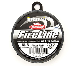 6LB Test - Size D Berkley Fireline Thread 50 Yard Spool - Black Satin