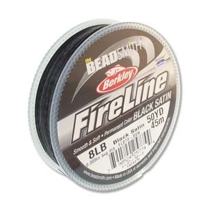 8LB Test - Size D Berkley Fireline Thread 50 Yard Spool - Black Satin