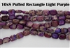 10x8mm Aqua Terra Jasper Gemstone Puffed Rectangle Beads - Light Purple