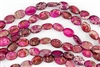16x12mm Aqua Terra Jasper Gemstone Puffed Oval Beads - Raspberry