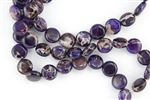 12mm Aqua Terra Jasper Gemstone Puffed Coin Beads - Dark Purple