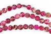 12mm Aqua Terra Jasper Gemstone Puffed Coin Beads - Raspberry