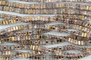 CzechMates 3x6mm Bricks Czech Glass Beads - Apollo Gold B2