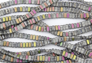 CzechMates 3x6mm Bricks Czech Glass Beads - Vitral Crystal Matte B37