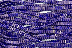 CzechMates 3x6mm Bricks Czech Glass Beads - Indigo Moon Dust B50