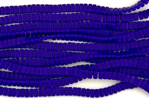 CzechMates 3x6mm Bricks Czech Glass Beads - Indigo Blue Matte B56