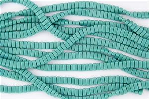 CzechMates 3x6mm Bricks Czech Glass Beads - Persian Turquoise Opaque B68