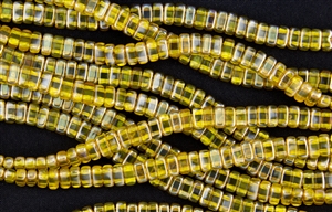 CzechMates 3x6mm Bricks Czech Glass Beads - Lemon Yellow Celsian B77