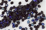 7mm Czech Button Style Flower Beads - Garnet AB #BF33