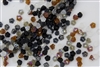 7mm Czech Button Style Flower Beads - Pebble Stone Mix #BF134