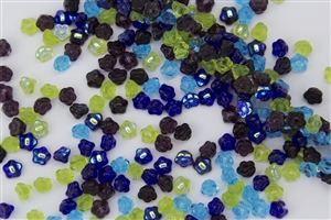7mm Czech Button Style Flower Beads - Gemstones Mix #BF140