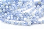 9mm Natural Chalcedony Blue Lace Agate Faceted Nugget Beads
