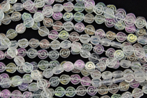 9x8mm Baby Snail Czech Glass Beads - Crystal AB