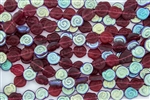 12x11mm Baby Snail Czech Glass Beads - Cranberry AB Matte