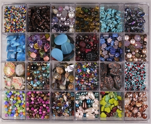 5+ POUNDS - 24 Compartment Assorted Czech, Japanese, Gemstone, Glass, Wood, Seed Bead MEGA Lot #2