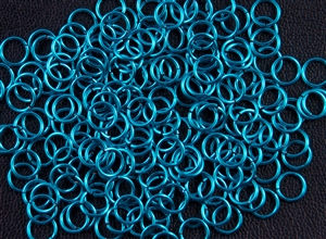1oz Open Jump Rings Copper Core - 7mm 18G - PACIFIC BLUE
