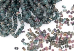 3x6mm Etched Farfalle Czech Glass Beads - Aqua Sliperit