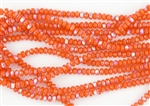 3x2mm Czech Glass Beads Faceted Rondelles - Orange Opal AB