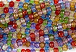 6x4mm Czech Glass Beads Faceted Rondelles - Transparent Gemstone Mix Copper