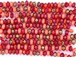 7x5mm Czech Glass Beads Faceted Rondelles - Coral Mix