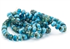 7x5mm Czech Glass Beads Faceted Rondelles - Aqua Picasso Mix