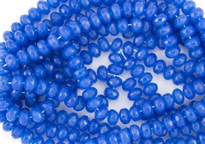 8x5mm Czech Glass Beads Faceted Rondelles - Indigo Opal