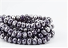 8x6mm Czech Glass Beads Faceted Rondelles - Purple Mercury Glass