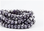 8x6mm Czech Glass Beads Faceted Rondelles - Purple Mercury Glass