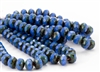 8x6mm Czech Glass Beads Faceted Rondelles - Cornflower Blue Opalite
