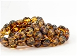 10mm Lentils Czech Glass Beads - Transparent Crystal Picasso