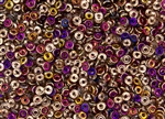 4mm Czech Glass O Beads - Apollo Gold Purple Iris