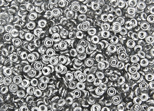 4mm Czech Glass O Beads - Crystal Silver Half Coat