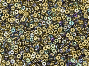 4mm Czech Glass O Beads - Crystal Golden Rainbow