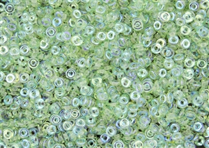 4mm Czech Glass O Beads - Peridot AB