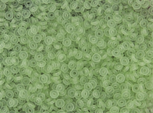 4mm Czech Glass O Beads - Peridot Matte